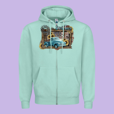 Small Town Usa Truck 4th Of July Zipper Hoodie Designed By Howdyjamesfarm