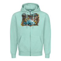 Seafoam Small town USA truck 4th of july Zipper Hoodie - HowdyJamesFarm
