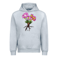 Heather Grey Bitterroot Flower Urban Hoodie - LillyAllenDesigns