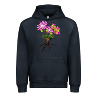 Navy Bitterroot Flower Urban Hoodie - LillyAllenDesigns