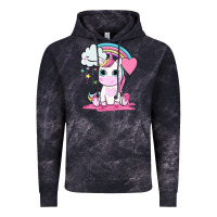 Cloud Black cute unicorn and rainbow Vintage Hoodie - NancyCooperArtShop