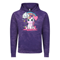 Cloud Purple cute unicorn and rainbow Vintage Hoodie - NancyCooperArtShop