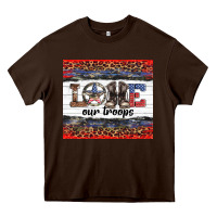 Chocolate Brown armed forces day love our troops Heavy Core Tee - Artiststas