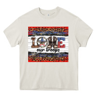 Cream armed forces day love our troops Heavy Core Tee - Artiststas