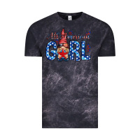 Cloud Black all american girl with gnome Vintage Tee - NancyCooperArtShop