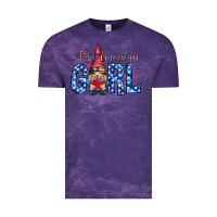 Cloud Purple all american girl with gnome Vintage Tee - NancyCooperArtShop