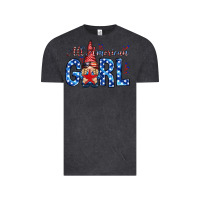 Vintage Black all american girl with gnome Vintage Tee - NancyCooperArtShop