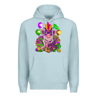 Blue Mist Mardi Gras Pig Premium Hoodie - HowdyJamesFarm