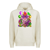 Oatmeal Heather Mardi Gras Pig Premium Hoodie - HowdyJamesFarm