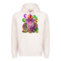 Pale Pink Mardi Gras Pig Premium Hoodie - HowdyJamesFarm
