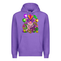 Purple Mardi Gras Pig Premium Hoodie - HowdyJamesFarm