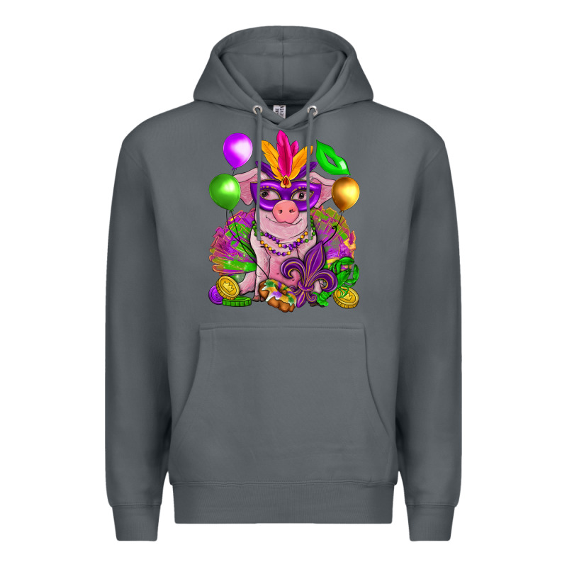 Mardi Gras Pig Premium Hoodie by HowdyJamesFarm | Teevron