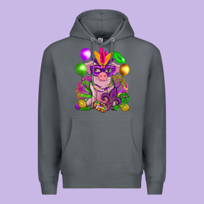 Mardi Gras Pig Premium Hoodie Designed By Howdyjamesfarm