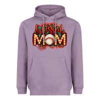Lavender blessed baseball mom lightbulb letters Heavyweight Hoodie - OliviaCreatesArt
