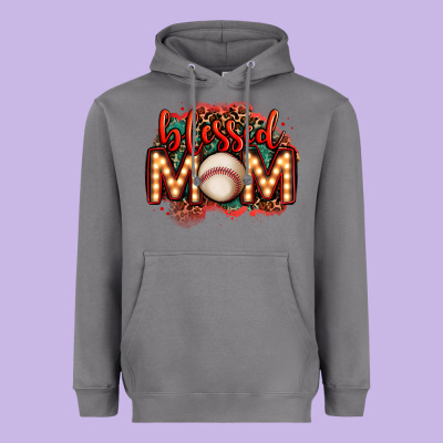 Blessed Baseball Mom Lightbulb Letters Heavyweight Hoodie Designed By Oliviacreatesart