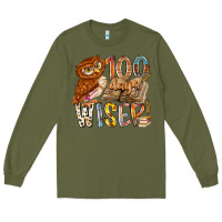 Army Green 100 days wiser Long Sleeve Tee - RacoonDesign
