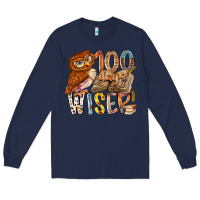 Navy 100 days wiser Long Sleeve Tee - RacoonDesign