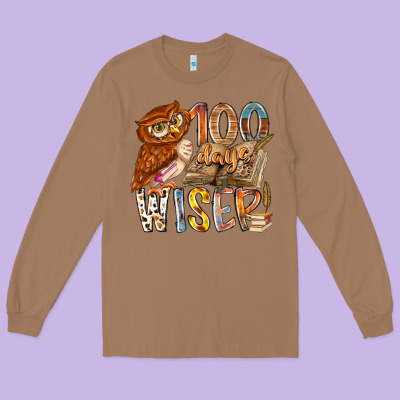 100 Days Wiser Long Sleeve Tee Designed By Racoondesign