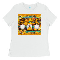 White western bee gnomes  honeycomb  leopard turquoise wooden serape Ladies Tee - Artiststas