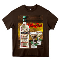 Chocolate Brown martini Heavy Core Tee - AdoDesignShop
