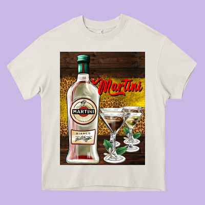 Martini Heavy Core Tee Designed By Adodesignshop
