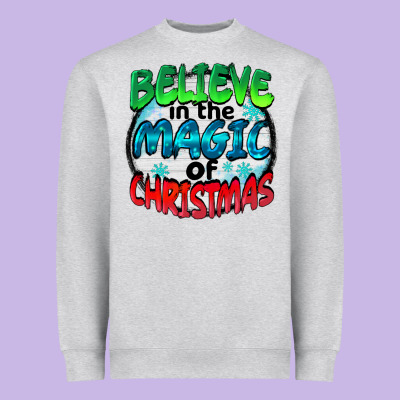 Believe In The Magic Of Christmas Heavyweight Sweatshirt Designed By Barkaloodesign