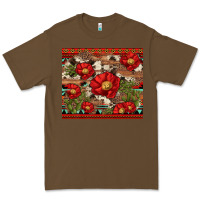 Cacao red flower and cactus with cowhide and aztec Premium Tee - Artiststas