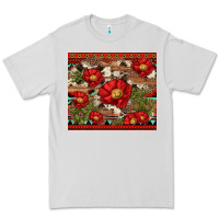 Dove Grey red flower and cactus with cowhide and aztec Premium Tee - Artiststas