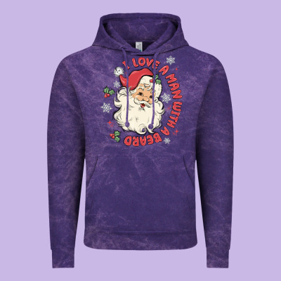 I Love A Man With A Beard Vintage Hoodie Designed By Maliassmallbusiness