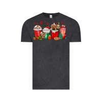 Vintage Black christmas sloth coffee cups Vintage Tee - MaliasSmallBusiness