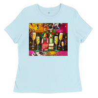 Baby Blue Christmas champagne bottles and Ladies Tee - AdoDesignShop