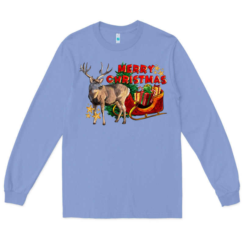 Merry Christmas Deer Long Sleeve Tee by LillyAllenDesigns | Teevron