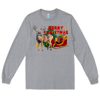 Heather Grey Merry Christmas Deer Long Sleeve Tee - LillyAllenDesigns