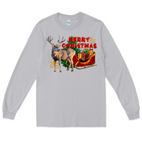 Moon Dust Merry Christmas Deer Long Sleeve Tee - LillyAllenDesigns