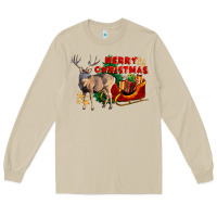 Mushroom Merry Christmas Deer Long Sleeve Tee - LillyAllenDesigns