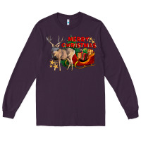 Plum Merry Christmas Deer Long Sleeve Tee - LillyAllenDesigns
