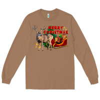 Toasted Coconut Merry Christmas Deer Long Sleeve Tee - LillyAllenDesigns