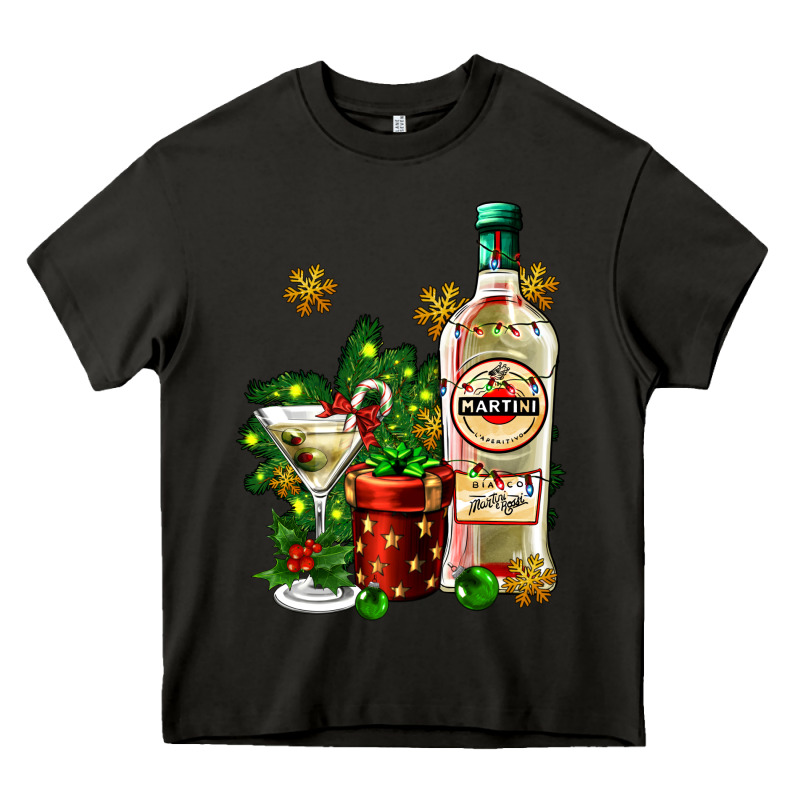 Cocrtail Martini And Gift And Snow Heavy Core Tee by AdoDesignShop | Teevron