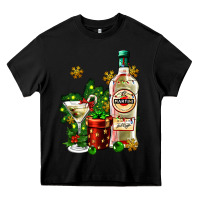 Black cocrtail martini and gift and snow Heavy Core Tee - AdoDesignShop