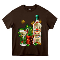 Chocolate Brown cocrtail martini and gift and snow Heavy Core Tee - AdoDesignShop