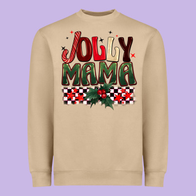 Christmas Jolly Mama Heavyweight Sweatshirt Designed By Barkaloodesign
