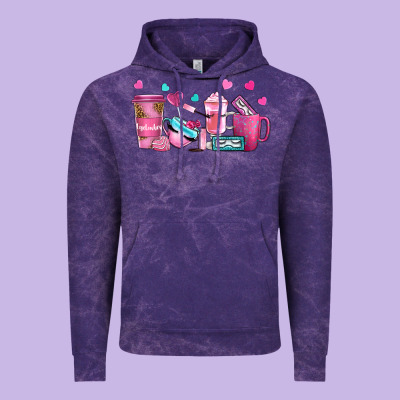 Lash Hustler With Eyelashes Coffee Cups Vintage Hoodie Designed By Nancycooperartshop