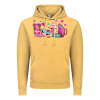 Vintage Mustard lash hustler with eyelashes coffee cups Vintage Hoodie - NancyCooperArtShop