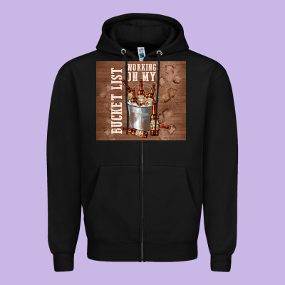 Working On My Bucket List Zipper Hoodie Designed By Tumblerdesignbyshophia