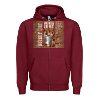 Burgundy working on my bucket list Zipper Hoodie - TumblerDesignByShophia