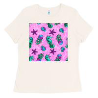 Bone summer ocean seamless pattern Ladies Tee - BundleAndBundleShop