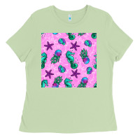 Matcha summer ocean seamless pattern Ladies Tee - BundleAndBundleShop