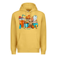 Antique Gold Basketball coffee cups Premium Hoodie - HowdyJamesFarm