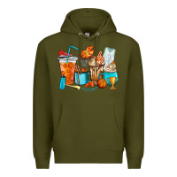 Army Green Basketball coffee cups Premium Hoodie - HowdyJamesFarm