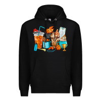 Black Basketball coffee cups Premium Hoodie - HowdyJamesFarm